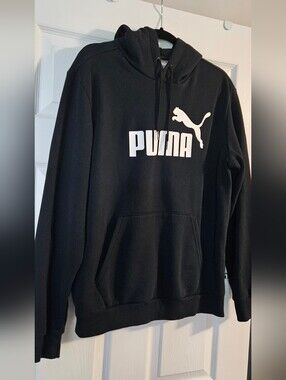 Puma Black Hoodie with White Logo